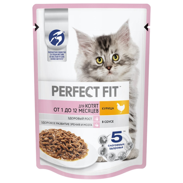 корм для кошек  Perffect Fit для котят с курицей 75г