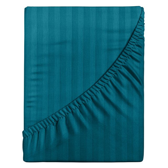 простыня на резинке VEROSSA Stripe 160х200х30см сатин-страйп изумрудная, арт.784504