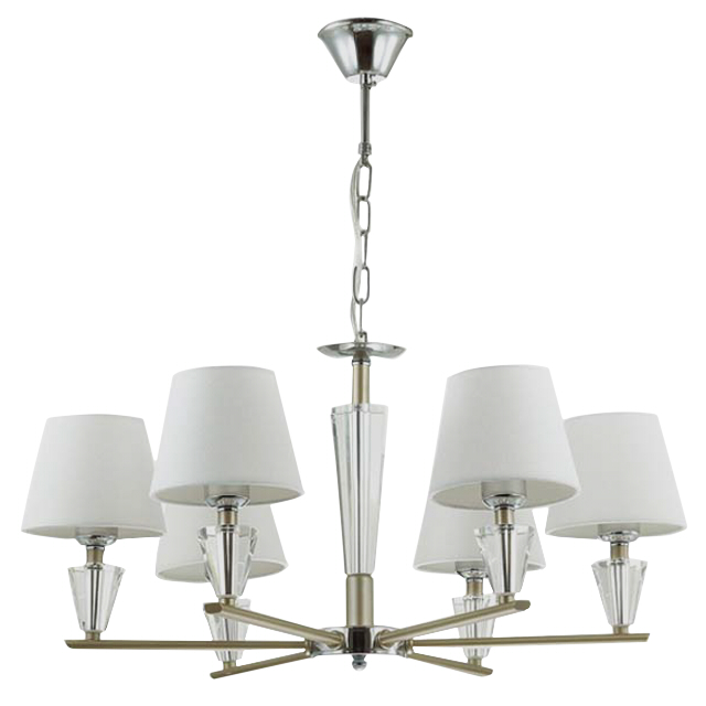 люстра подвесная LUMION Loraine E27 6х60Вт текстиль металл золото