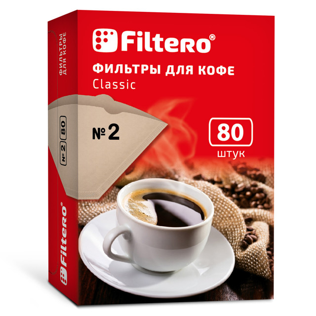 фильтры для кофе FILTERO 1х2/80 коричневые