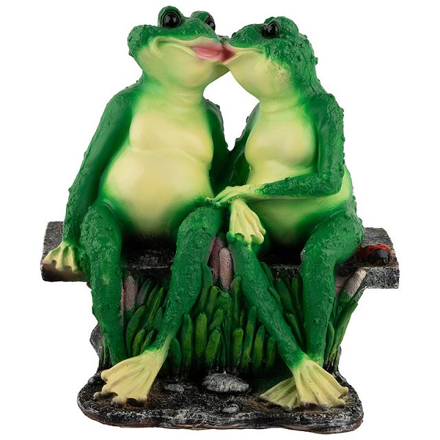 фигура садовая Лягушки на лавочке 32см