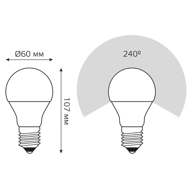 лампа светодиодная GAUSS Elementary 7Вт E27 LED 560Лм 6500K шар