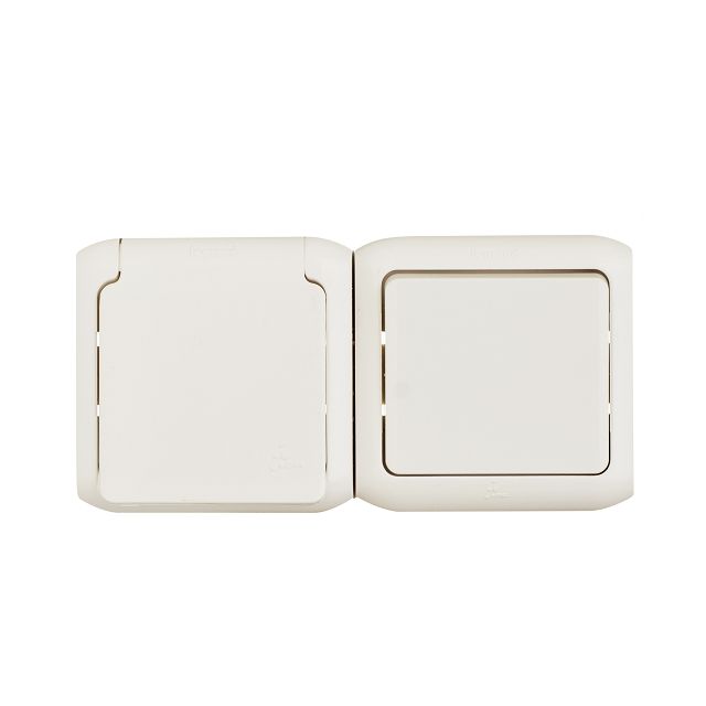 выключатель 1-клавишный LEGRAND Quteo IP44 белый