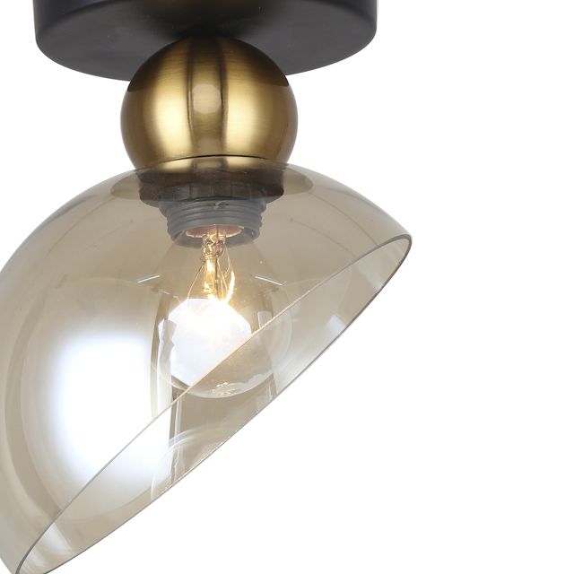 светильник потолочный ESCADA Liberty 1х40Вт E14 черный бронза янтарный