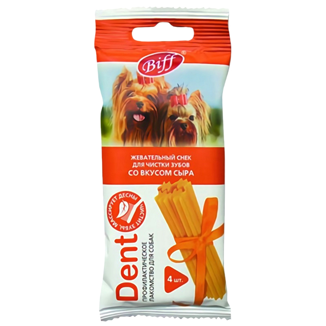 лакомство для собак TitBit Biff Dent 40г 4шт для чистки зубов вкус сыра