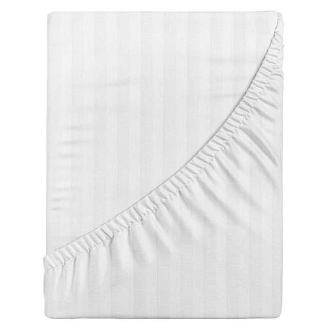 простыня на резинке VEROSSA Stripe 140х200см сатин-страйп белая, арт.716085