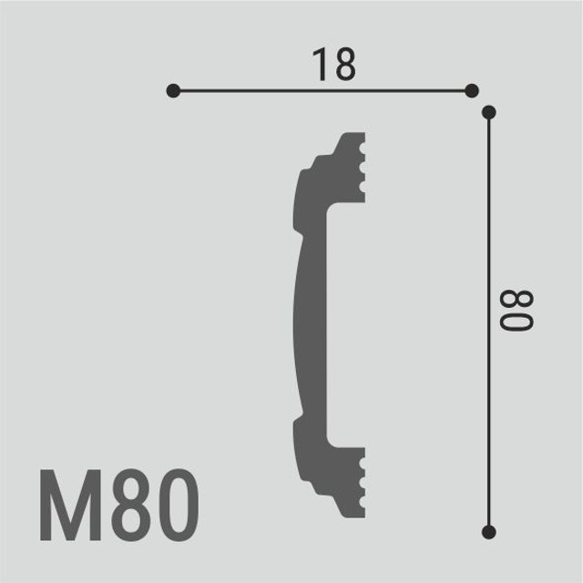 молдинг ДЕ-БАГЕТ М80 80х15х2000мм полимер(xps), арт. 00-00107169