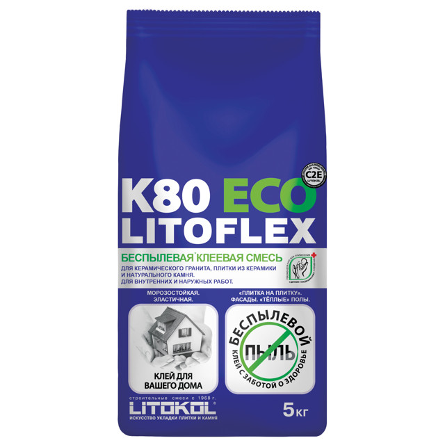 клей плиточный LITOKOL Litoflex K80 Eco беспылевой 5кг