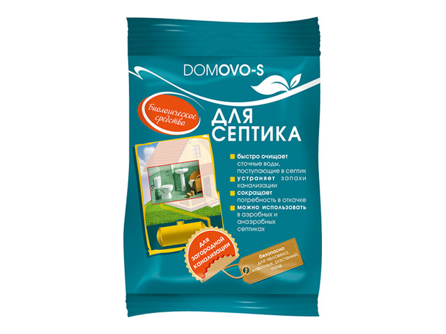 средство для септика DOMOVO S для загородной канализации 12г
