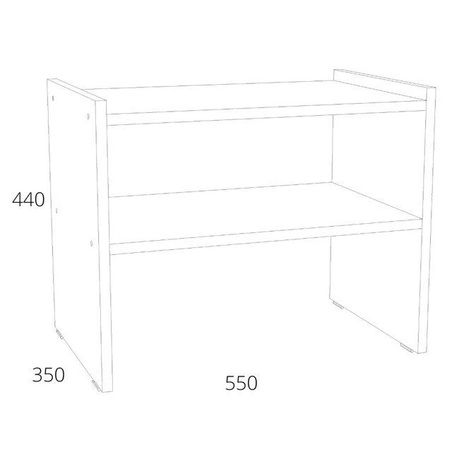 тумба для обуви СИМПЛ 550х350х440мм белый/дуб сонома