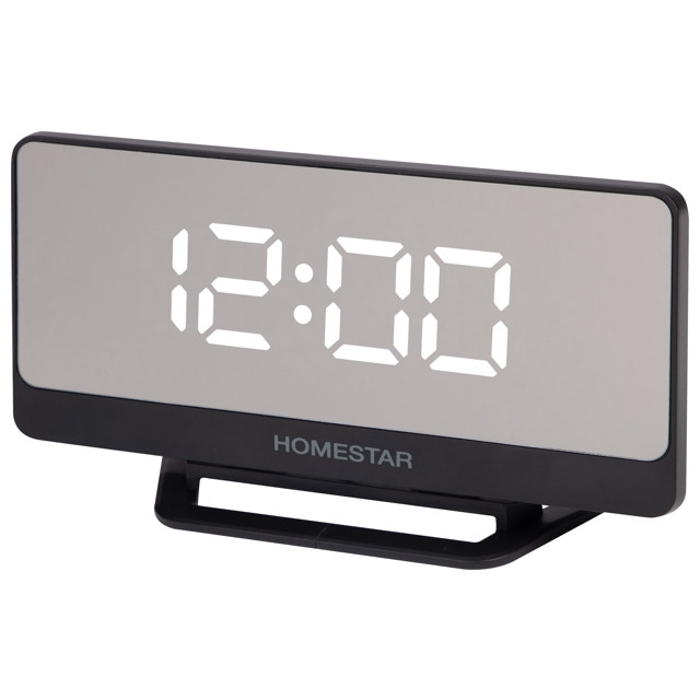 часы электронные HOMESTAR HS-0122 с будильником и термометром черный