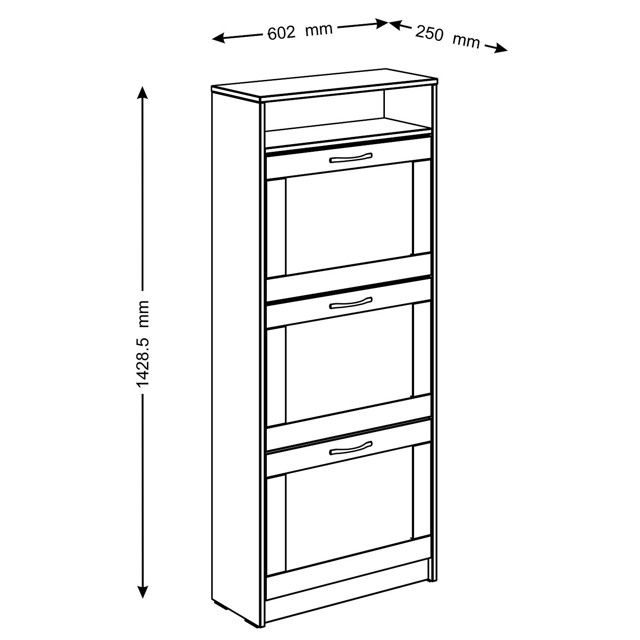 тумба для обуви СИРИУС 600х1430х250мм ЛДСП венге
