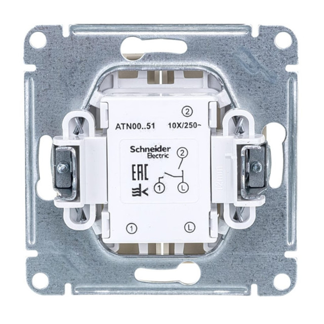 выключатель 2-клавишный SCHNEIDER ELECTRIC Atlas Design 10А бежевый