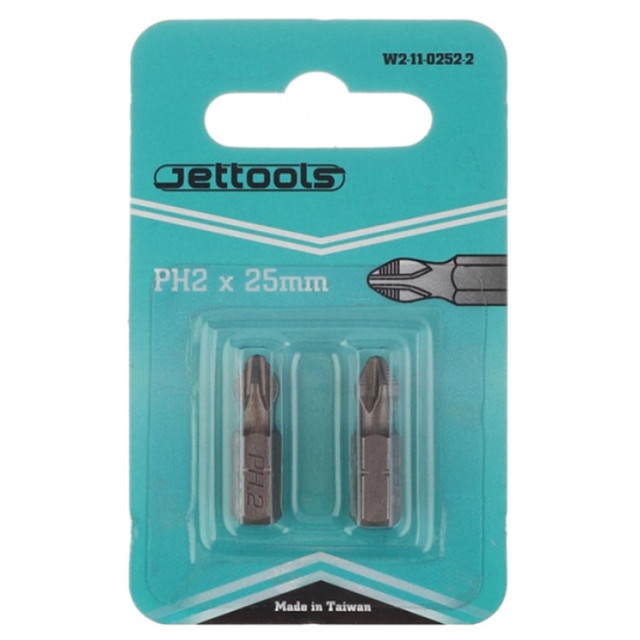 бита JETTOOLS PH2 25мм для больших нагрузок 2шт