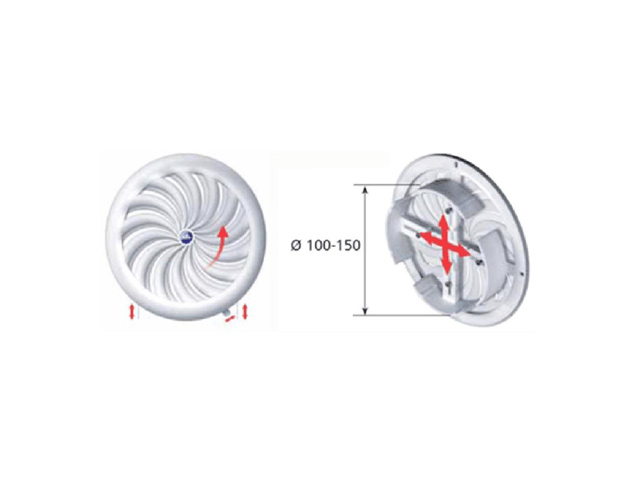 решетка вентиляционная кругл d100-150 жалюзи