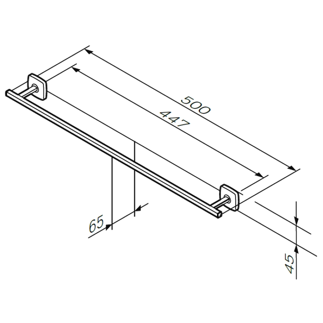 полотенцедержатель штанга AM.PM Gem хром 50см