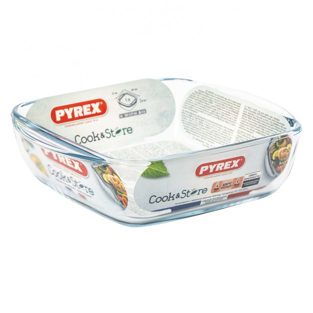 блюдо для запекания PYREX Cook&Store 20х17х5,5см с крышкой жаропрочное стекло