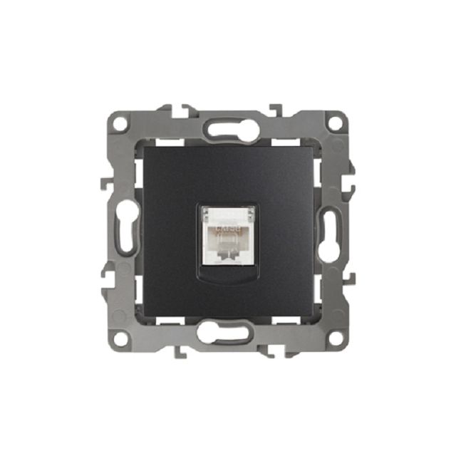 розетка 1 пост компьютерная ЭРА 12 IP20 антрацит