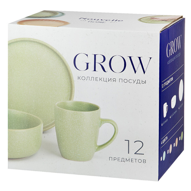 столовый набор NOUVELLE HOME Grow Beige 4/12 керамика