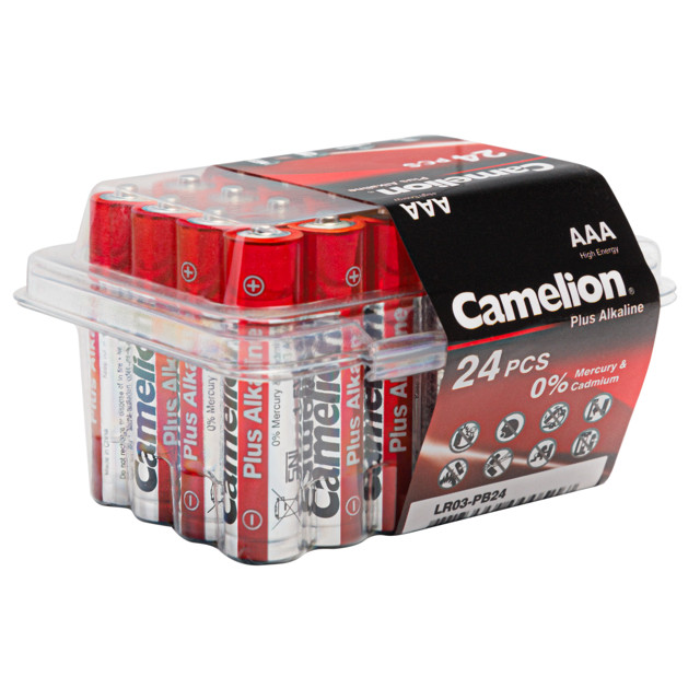 батарейка CAMELION Plus Alkaline  ААА 1.5В блистер 24 шт.