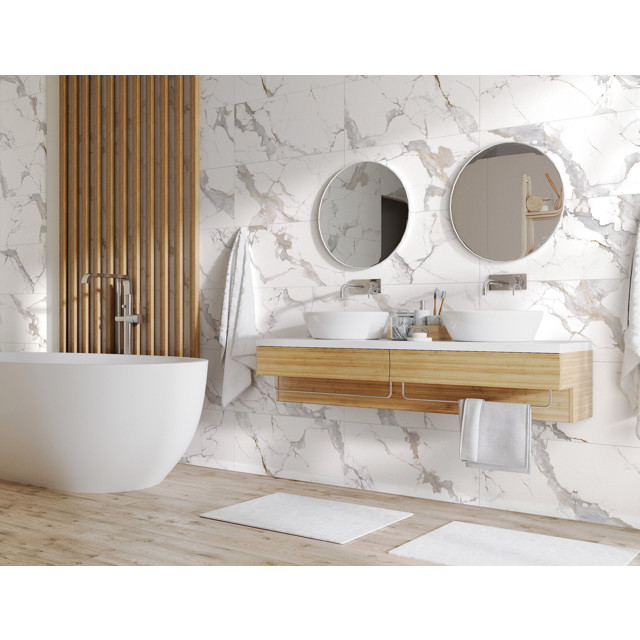керамогранит GLOBAL TILE Calacatta Imperial 40x80 белый