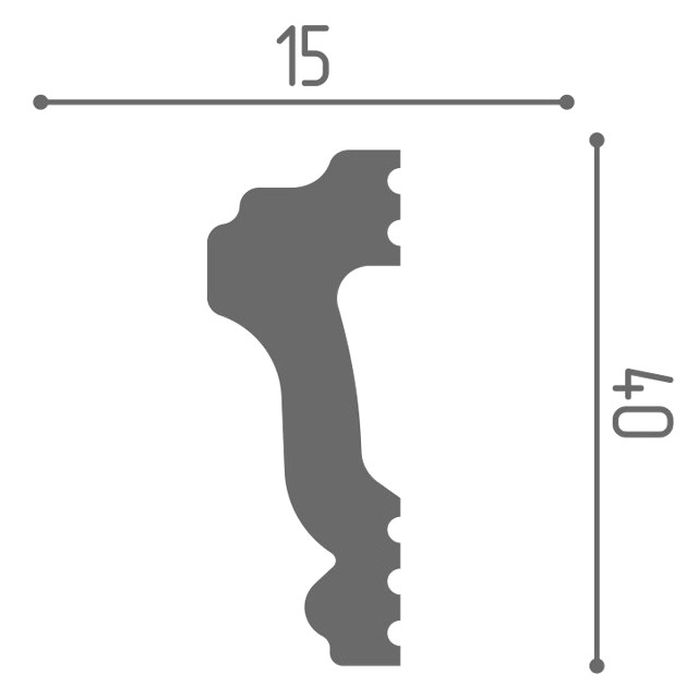 молдинг ДЕ-БАГЕТ М40 40х15х2000мм полимер(xps), арт. 00-00003279