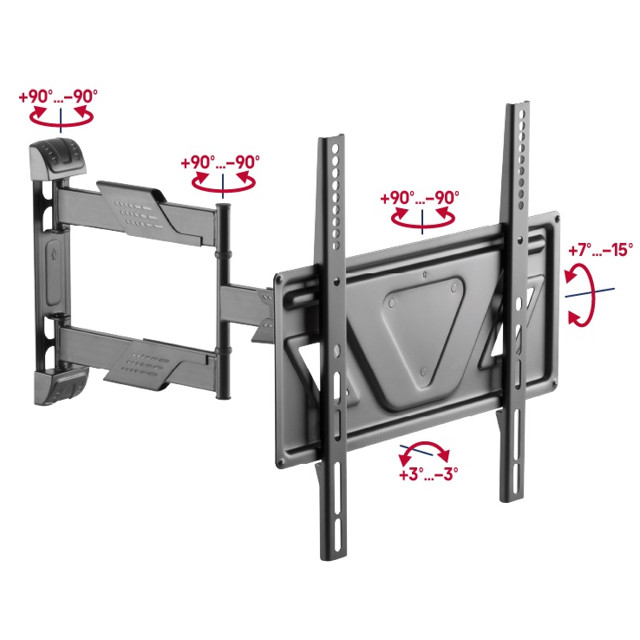 кронштейн MAUNFELD MTM-3255FMDS VESA 75-400, до 35 кг, наклон/поворот, черный для телевизора