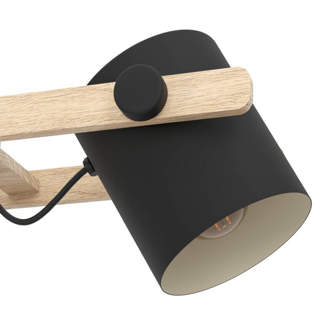 люстра подвесная EGLO Hornwood 3х60Вт E27 сталь дерево черный коричневый