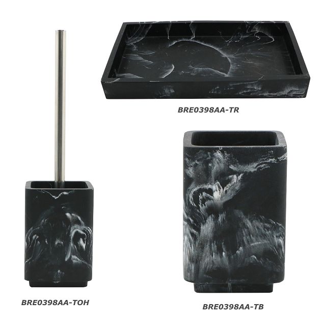 гарнитур для туалета VITARTA Black Marble полирезин черный