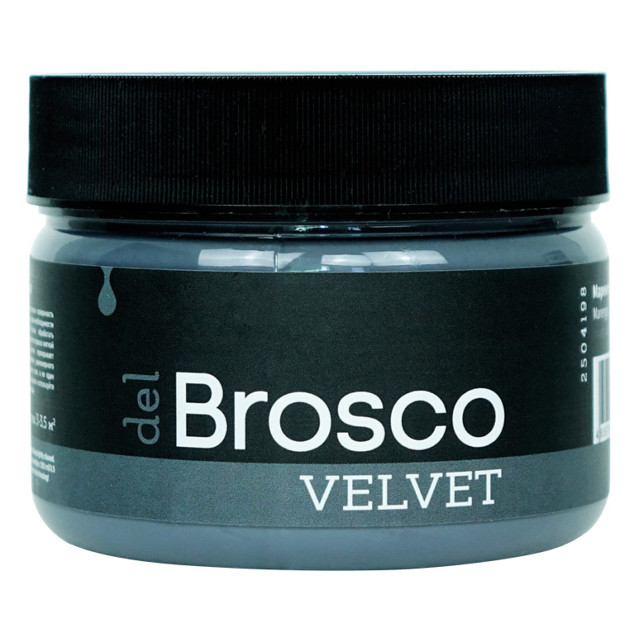 краска акриловая DEL BROSCO Velvet интерьерная 0,25л серая, арт.2504198