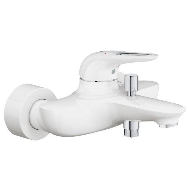 смеситель для ванны GROHE Eurostyle New короткий излив  белый