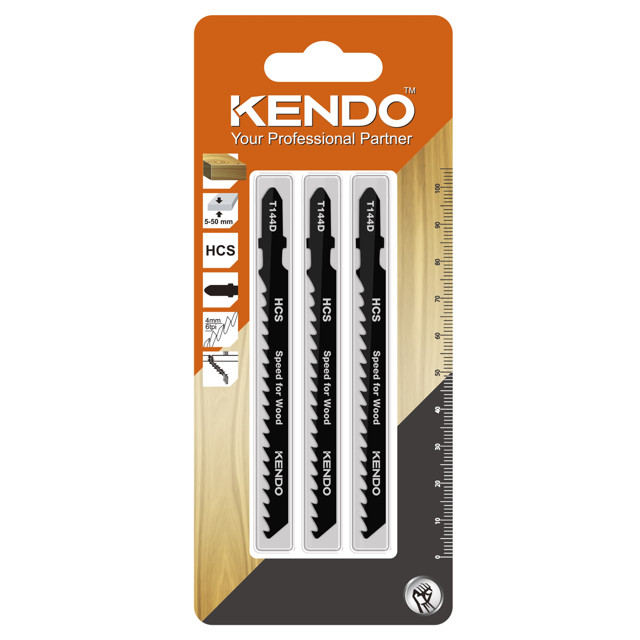 пилки для лобзика по дереву KENDO T144D 3шт