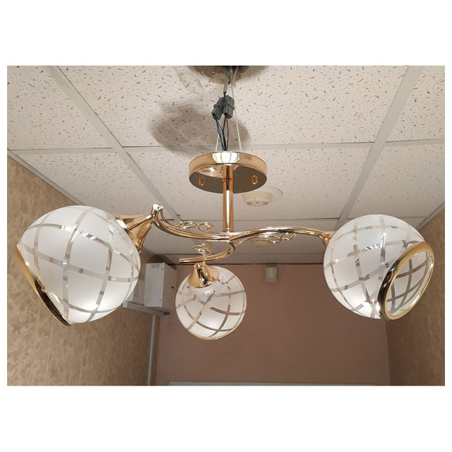 люстра потолочная Jupiter Lighting  Лия 3х60 Вт Е27 стекло металл