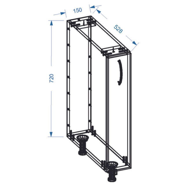 шкаф напольный под выдвижную корзину Лофт 150х550х820мм 1 дверь МДФ/ЛДСП
