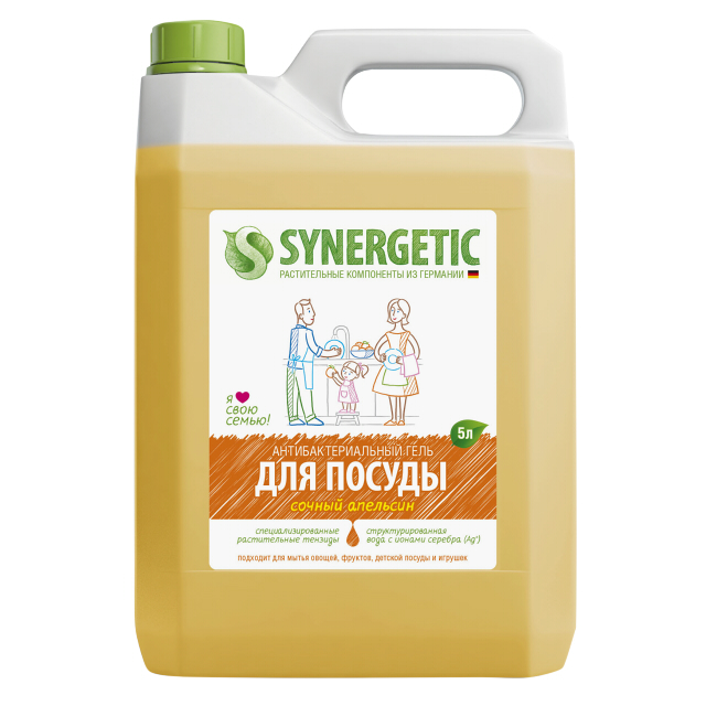 средство для посуды SYNERGETIC Сочный апельсин гель 5л