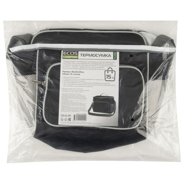 термосумка ECOS PC2208 15л 30х20х25см черная полиэстер