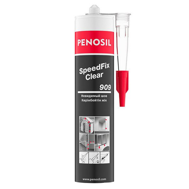 клей монтажный каучуковый PENOSIL SpeedFix Clear 909 быстрый 280мл бесцветный, арт.H4753