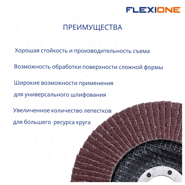 круг лепестковый конический FLEXIONE Expert 125х22мм Р40