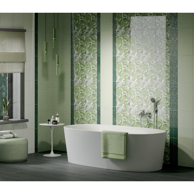 бордюр настенный KERAMA MARAZZI ЛЕВАДА 40х7 зеленый темный