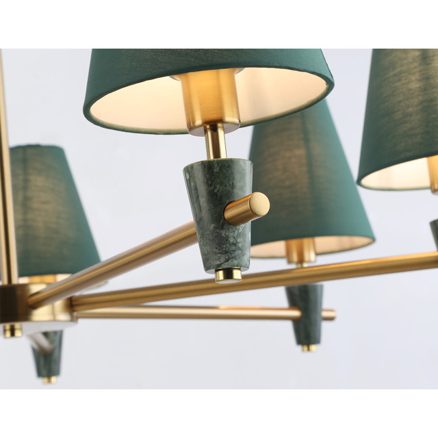 люстра потолочная AMBRELLA High Light E14х7 40Вт латунь/зеленый