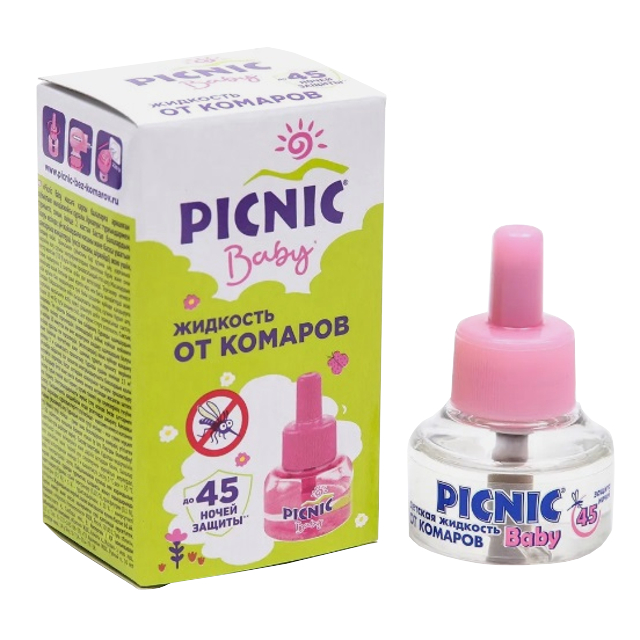 жидкость для фумигатора PICNIC Baby от комаров 45 ночей