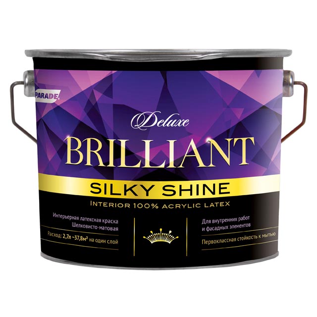 краска акриловая PARADE Deluxe brilliant silky shine белая 2,7л, арт.0007400