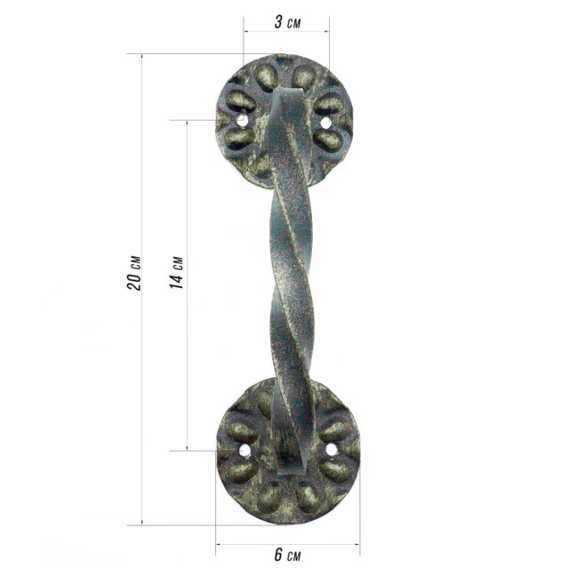 ручка-скоба дверная Витая 60х200мм бронза