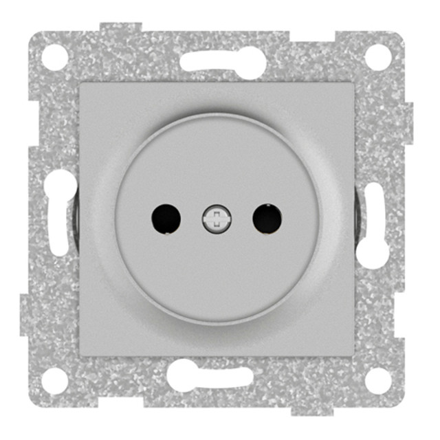 розетка 1 пост GUSI Ugra С11 б/з с з/ш серебро