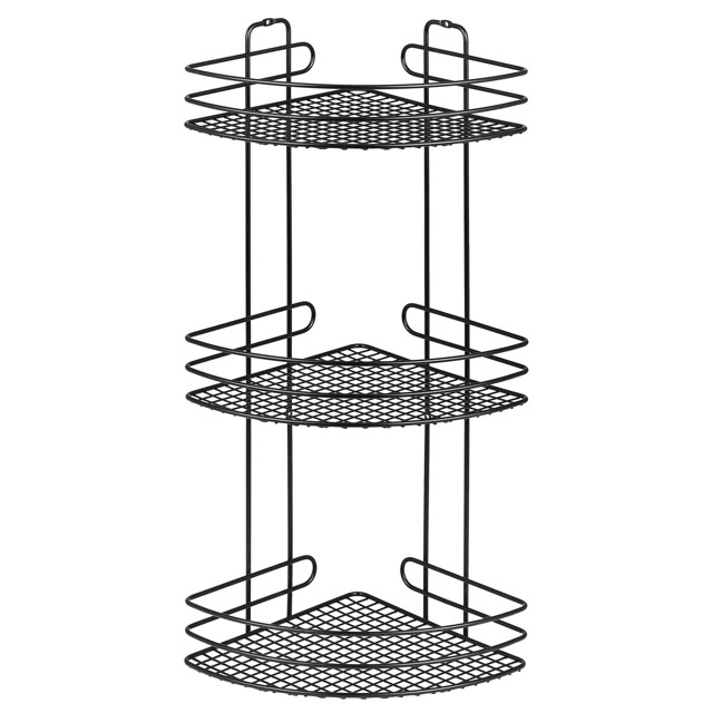 полка угловая 3-уровневая ЧМЗ 22х22х56см черная