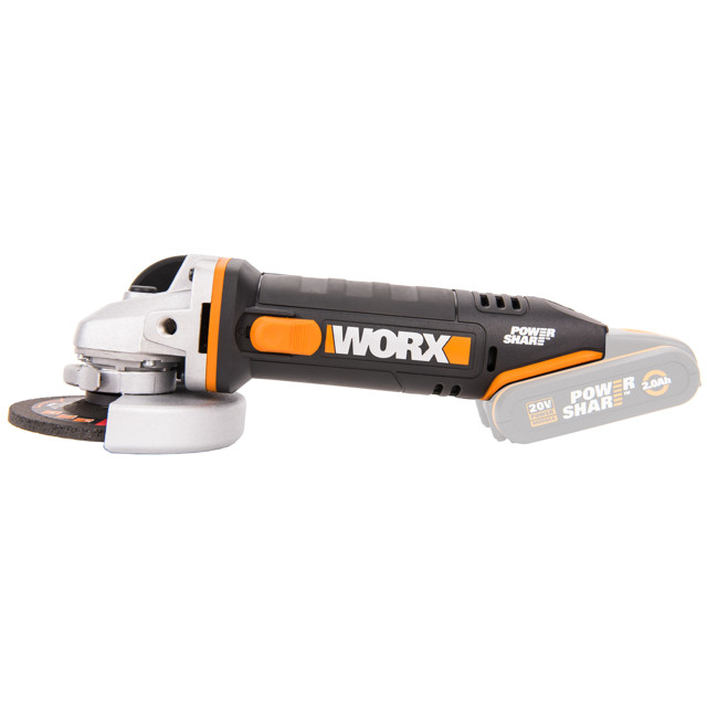 шлифмашина угловая WORX WX800.9 20В Li-Ion без АКБ и ЗУ аккумуляторная