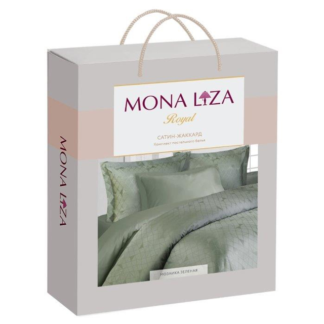 постельное белье дуэт MONA LIZA Royal сатин-жаккард 4 нав.50х70 и 70х70см зеленое, арт.5435/18