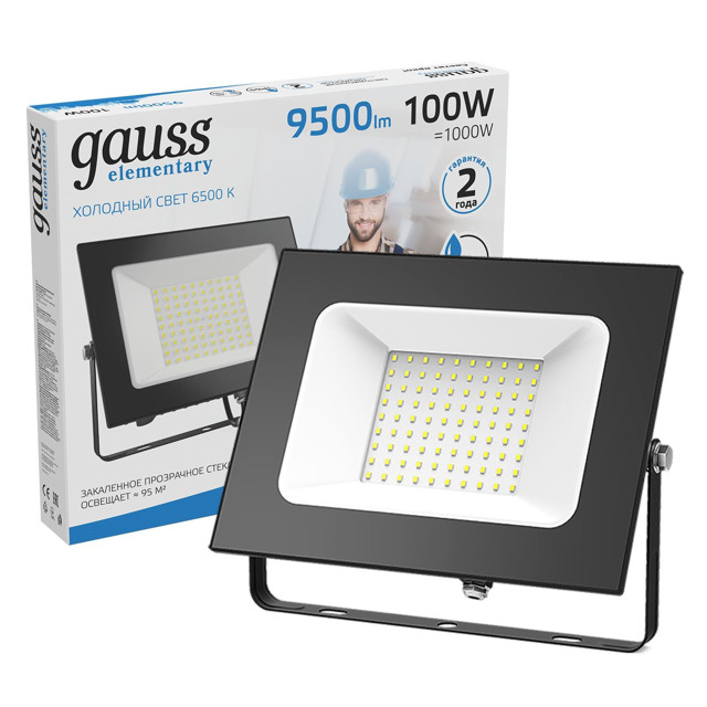 прожектор Gauss Elementary 100Вт LED 9500Лм 6500К 265В IP65  черный