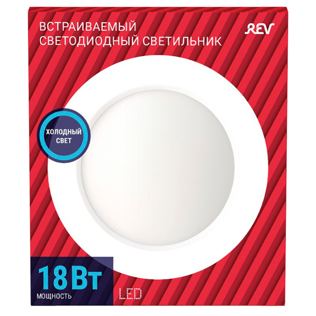 светильник встраиваемый LED REV SuperSlim 190мм 18Вт 6500К металлический