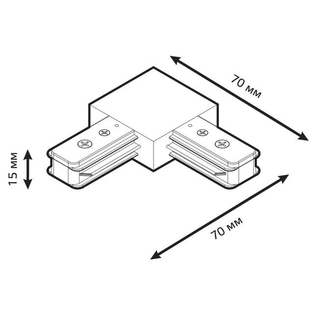 коннектор GAUSS для трековых шинопроводов угловой L черный
